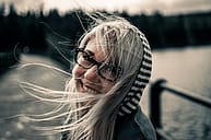 woman with glasses