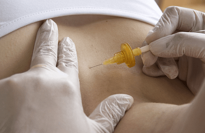 injecting a patient