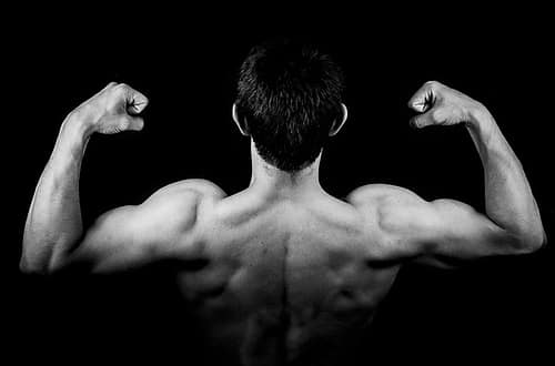 man showing arms