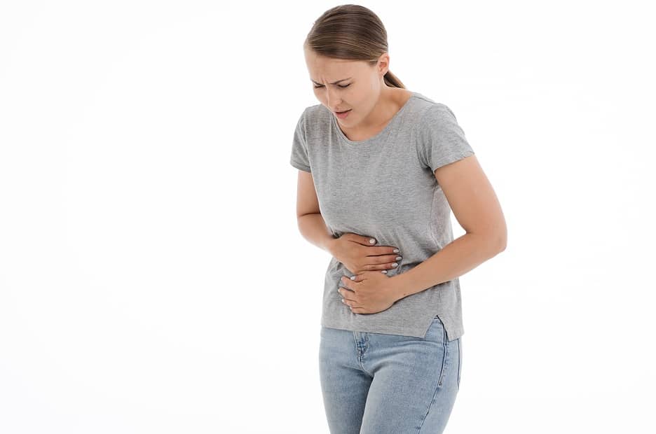 woman having abdominal pain