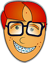 man with braces cartoon